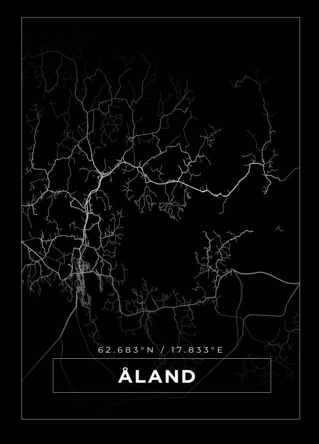 Mappa - Åland - Nero Poster