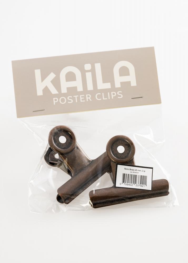 KAILA Poster Clip Rtro Brass 65 mm - 2-p