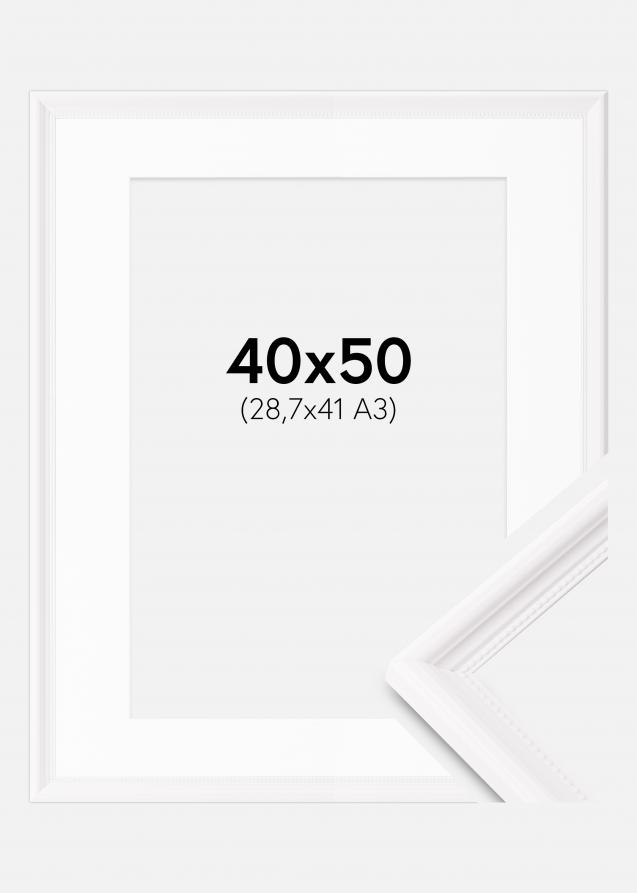 Cornice Gala Bianco 40x50 cm - Passe-partout Bianco 29,7x42 cm (A3)