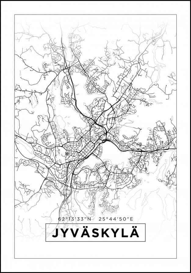 Mappa - Jyväskylä - Poster bianco