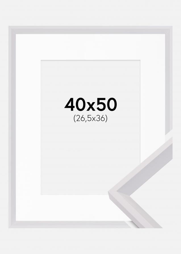 Cornice Globe Bianco 40x50 cm - Passe-partout Bianco 27,5x37 cm
