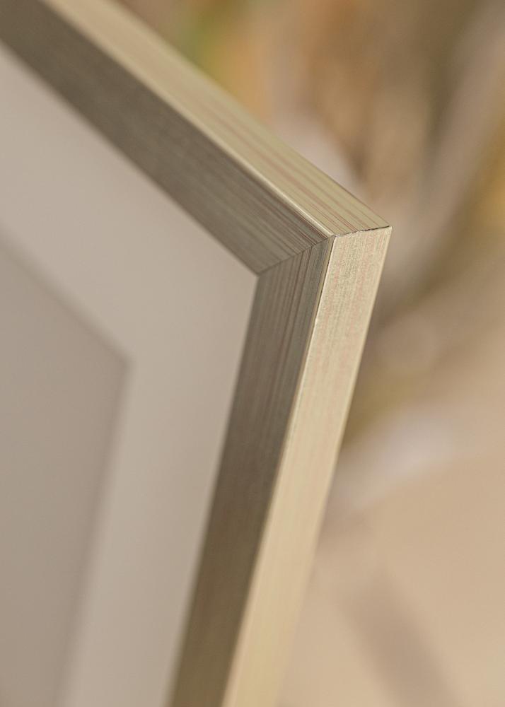 Cornice Silver Wood 60x70 cm - Passe-partout Bianco 20x24 inches