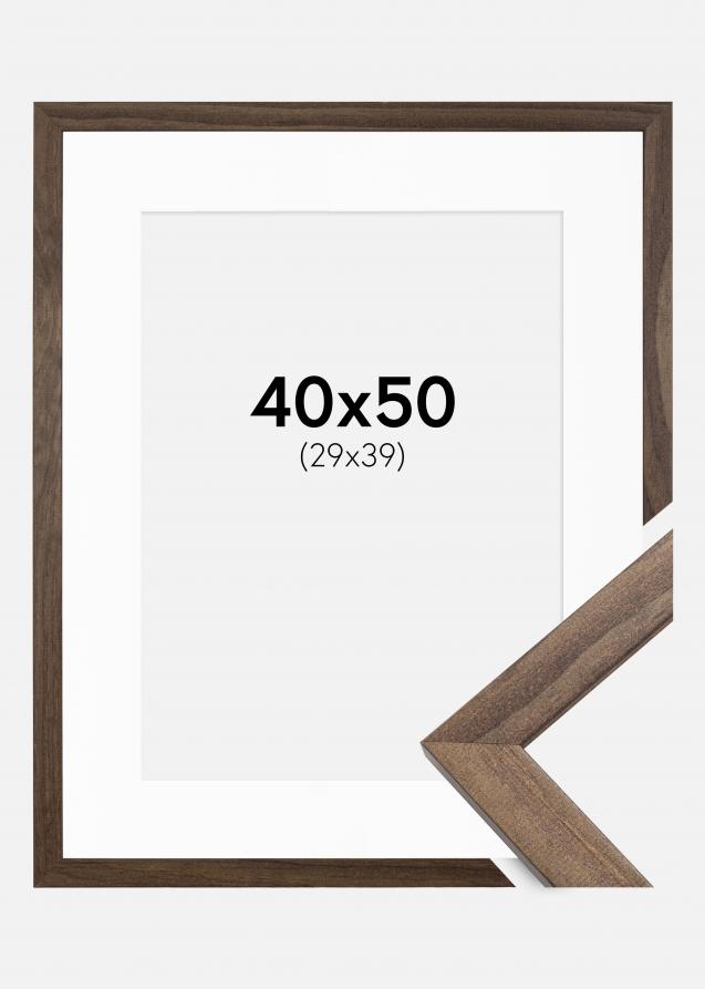Cornice Stilren Noce 40x50 cm - Passe-partout Bianco 30x40 cm