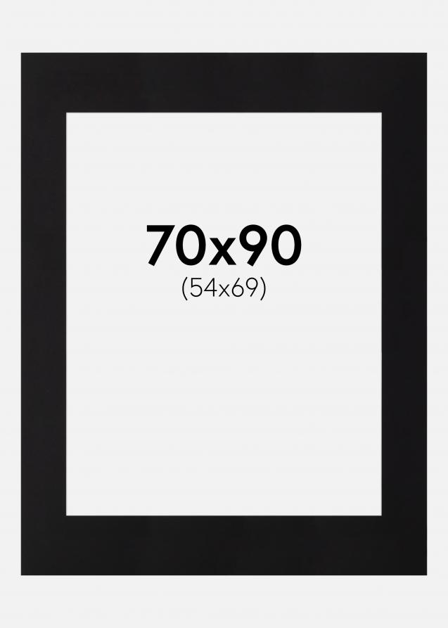 Passe-partout Nero Standard (Bordo interno bianco) 70x90 (54x69)