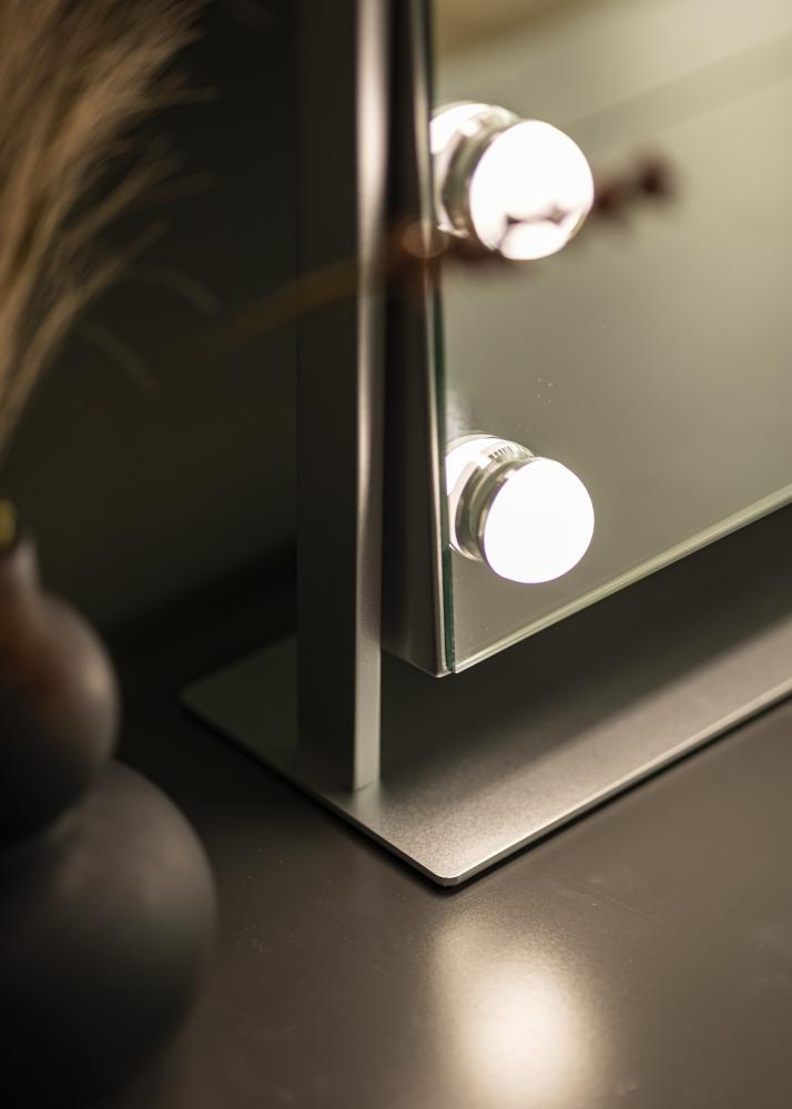 KAILA Specchio per trucco Soft Corner LED Argento 60x52 cm
