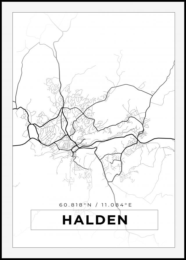 Mappa - Halden - Poster bianco
