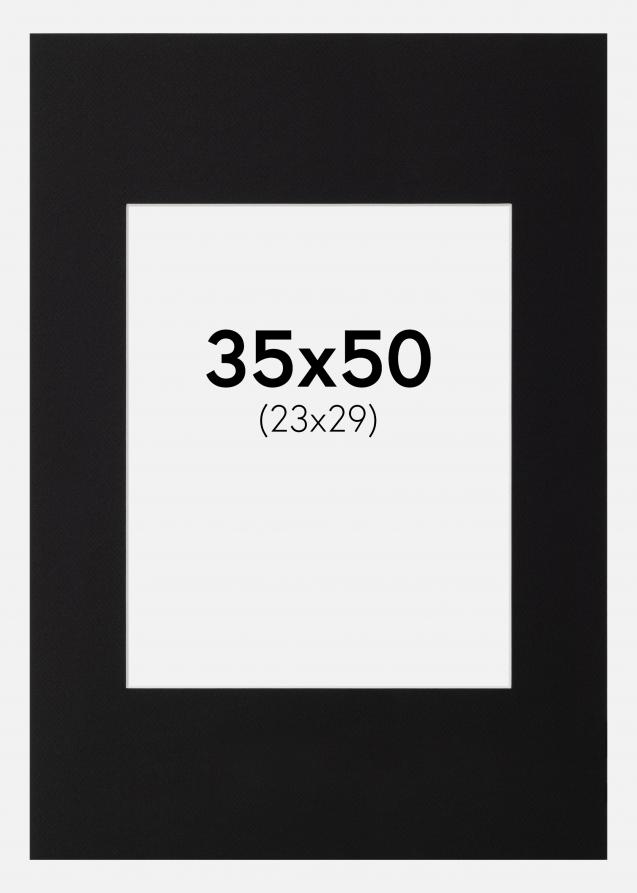Passe-partout Nero Standard (Bordo interno bianco) 35x50 cm (23x29)