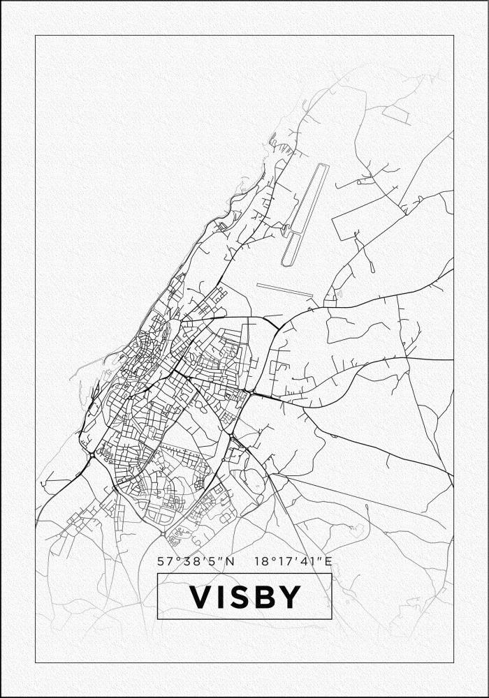 Mappa - Visby - Poster bianco