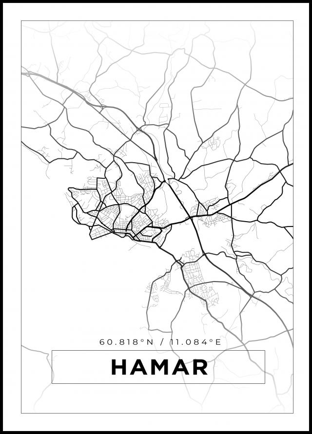 Mappa - Hamar - Poster bianco