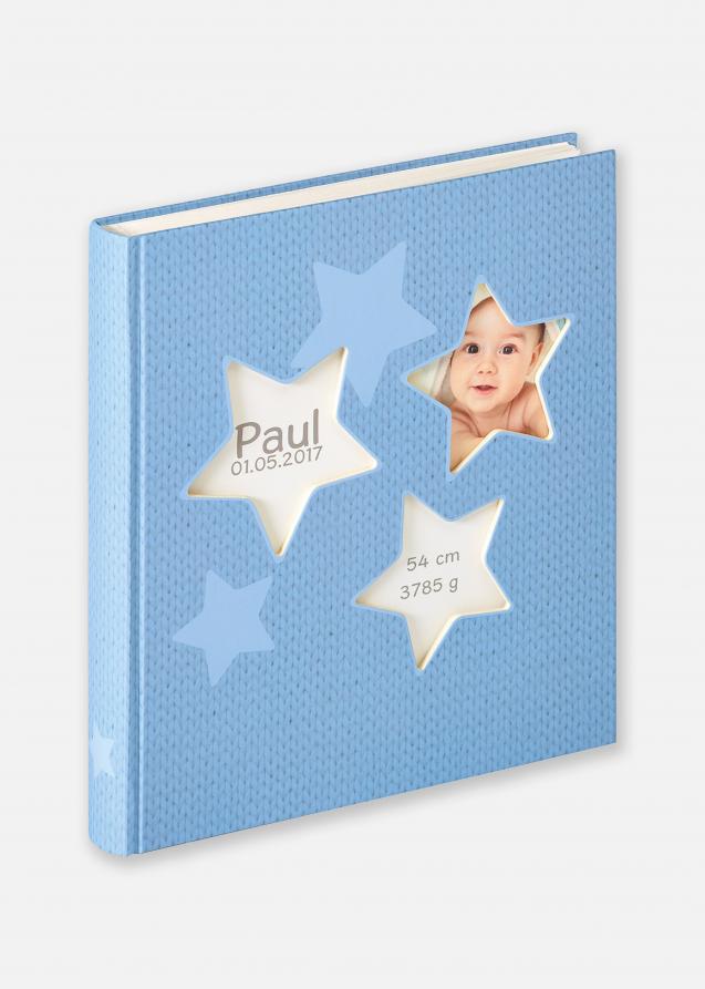 Estrella Album per bebè Blu - 28x30,5 cm (50 Pagine bianche / 25 fogli)