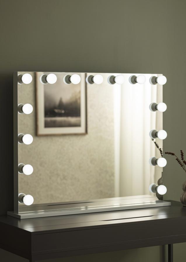 KAILA Specchio per trucco Hollywood Edge 15 E27 Bianco 100x80 cm