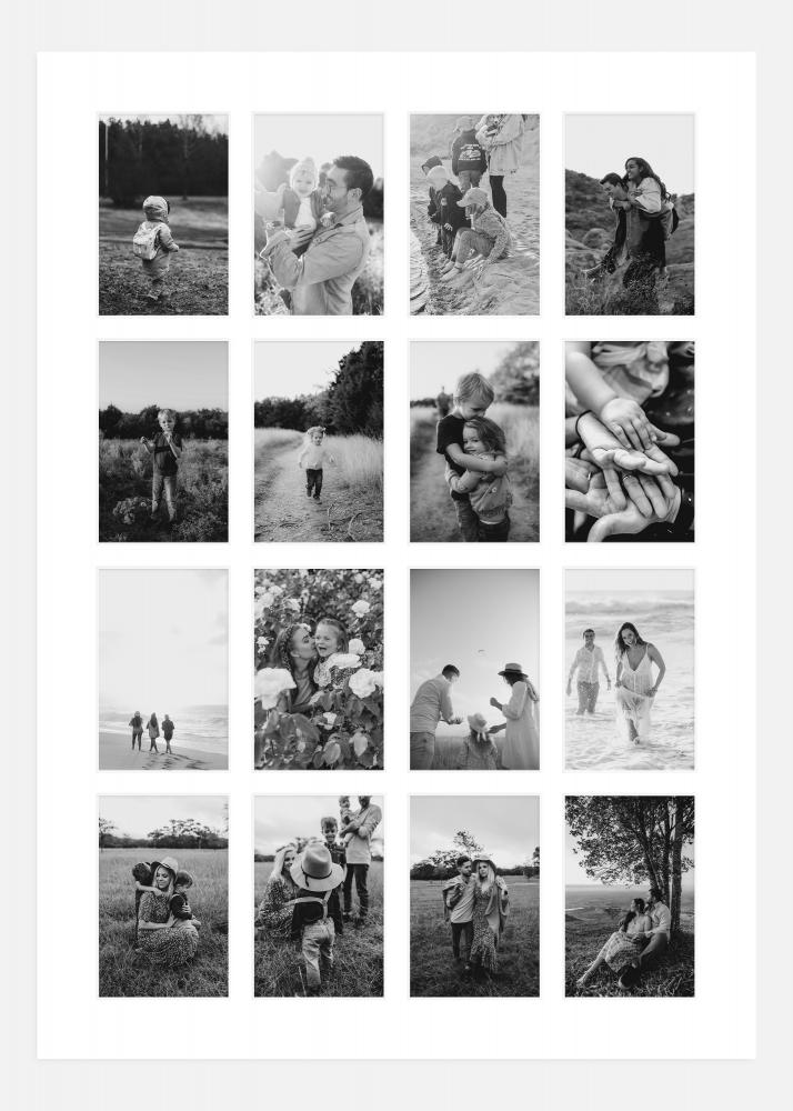 Passe-partout Bianco 50x70 cm - 16 Immagini collage