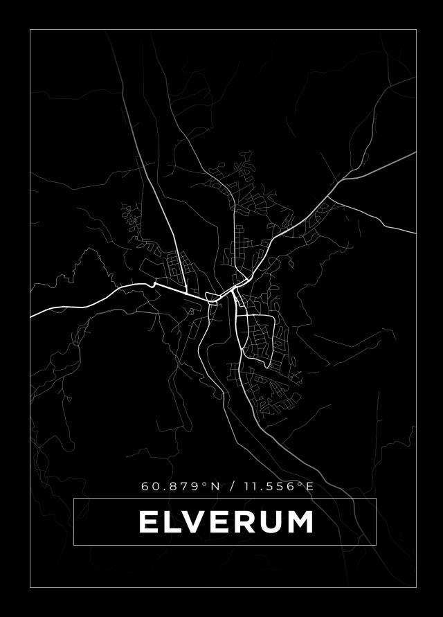 Mappa - Elverum - Poster nero