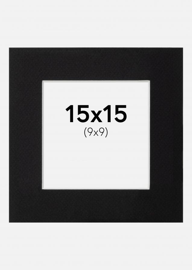 Passe-partout Nero Standard (Bordo interno bianco) 15x15 cm (9x9)
