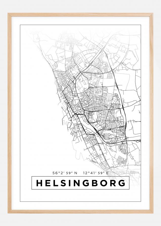 Mappa - Helsingborg - Poster bianco
