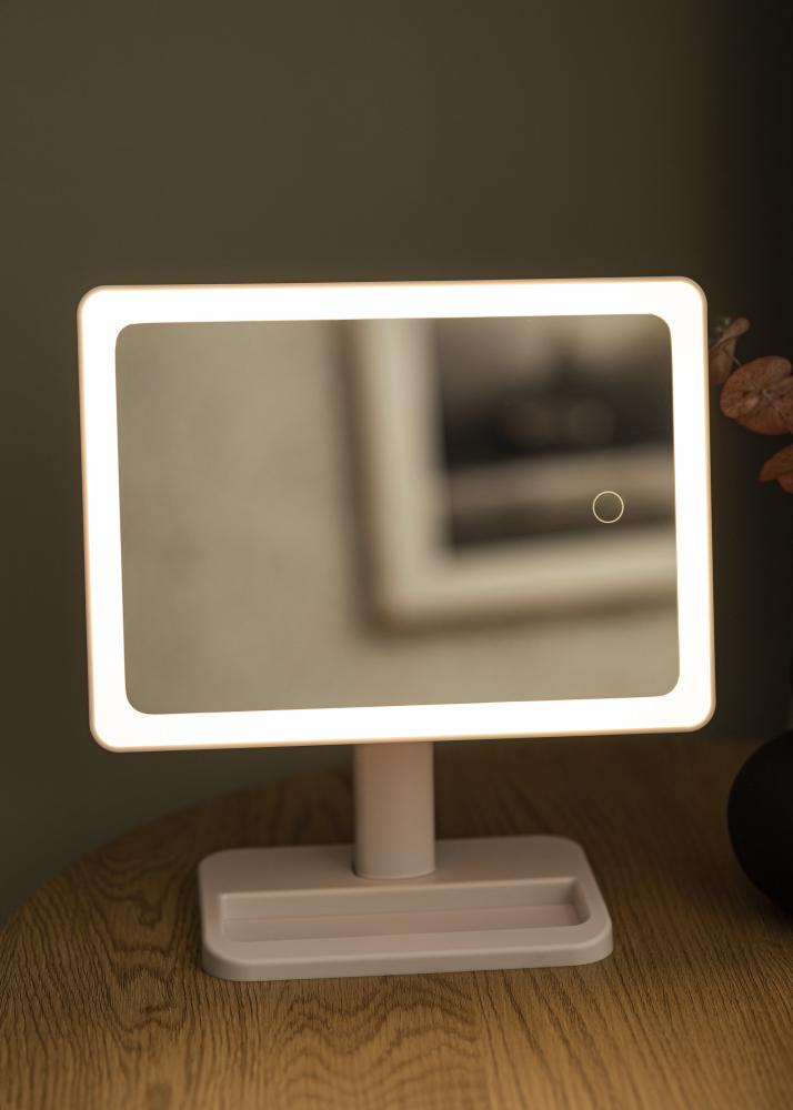 KAILA Specchio per trucco LED Strip con altoparlante Bluetooth Bianco 18x30 cm