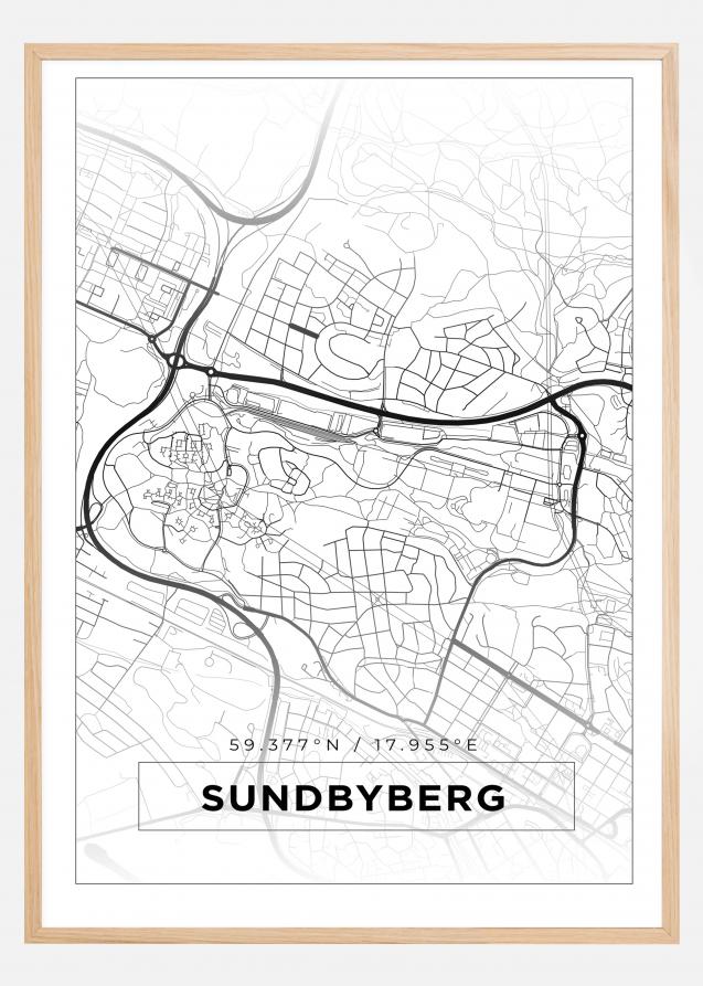 Mappa - Sundbyberg - Poster bianco