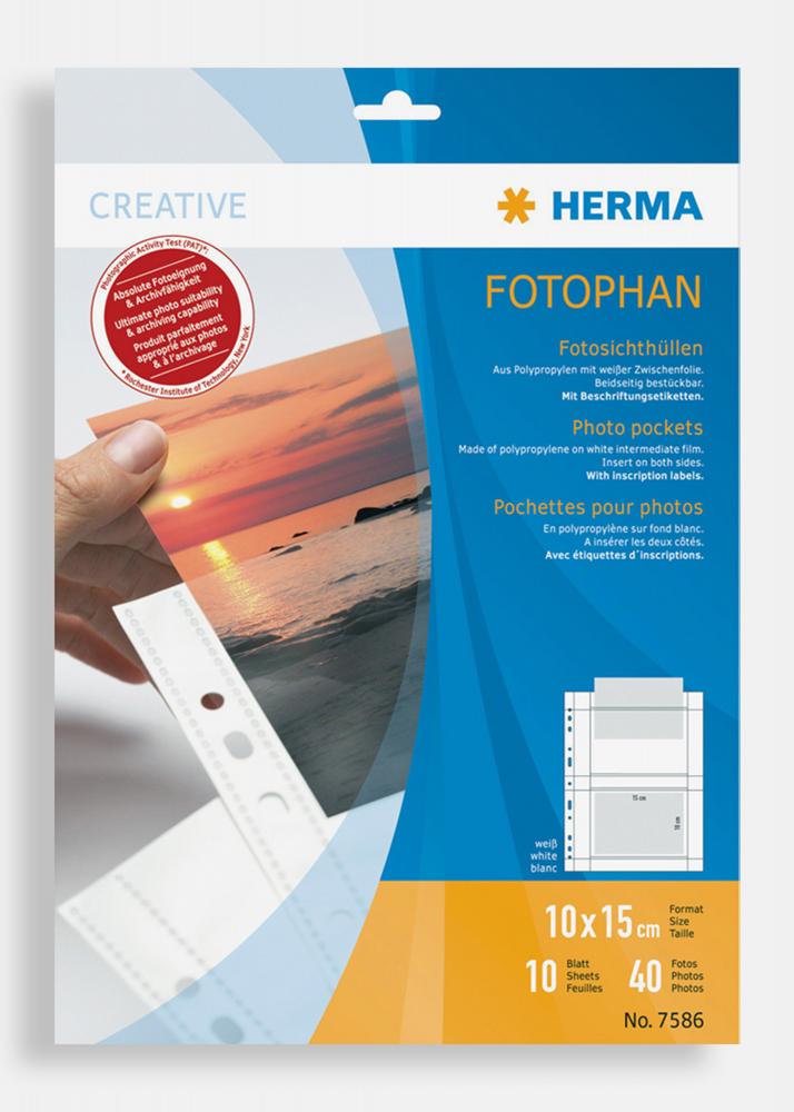 Herma Fogli portafoto 10x15 cm orizzontale - 10-pezzi Bianco