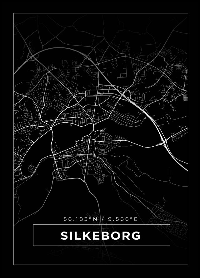 Mappa - Silkeborg - Poster nero