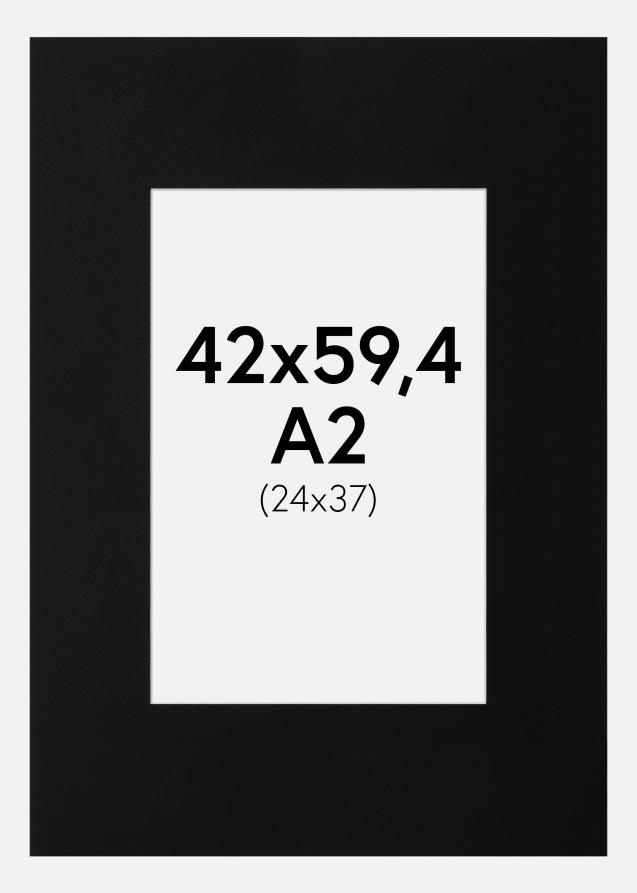 Passe-partout Nero Standard (Bordo interno bianco) A2 42x59,4 cm (24x37)