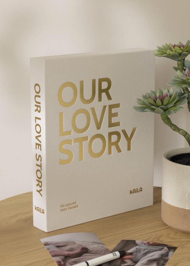 KAILA OUR LOVE Story Crema - Coffee Table Photo Album (60 Pagine nere)