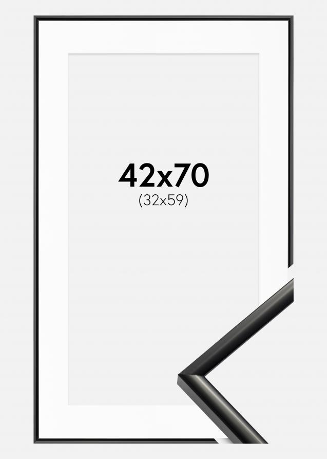 Cornice New Lifestyle Nero 42x70 cm - Passe-partout Bianco 33x60 cm