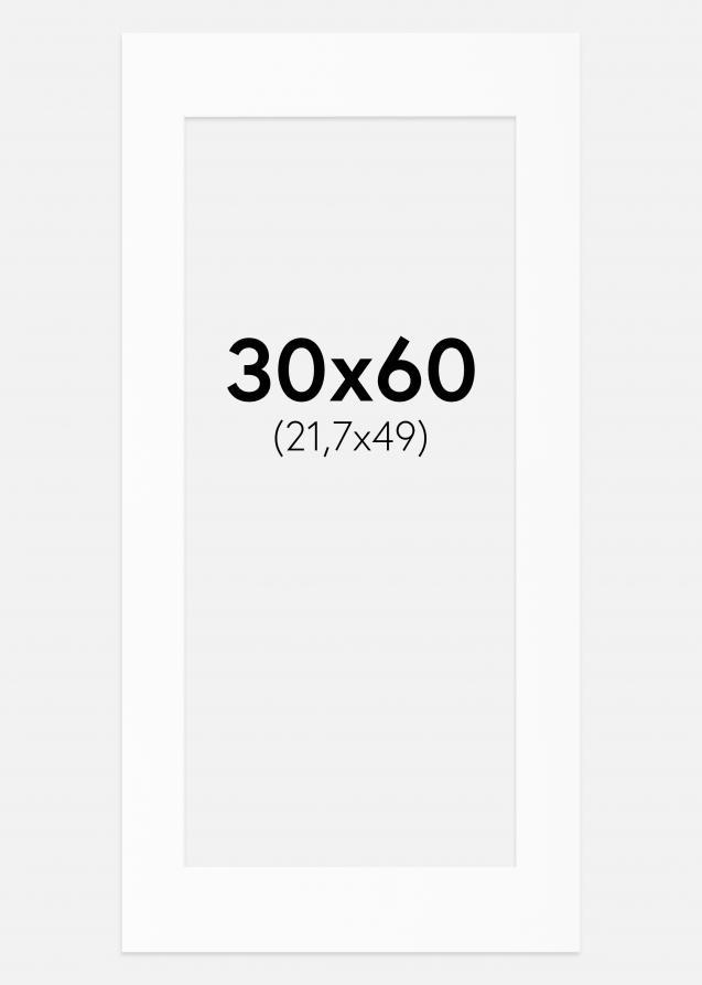 Passe-partout Bianco Standard (Bordo interno bianco) 30x60 cm (21,7x49)