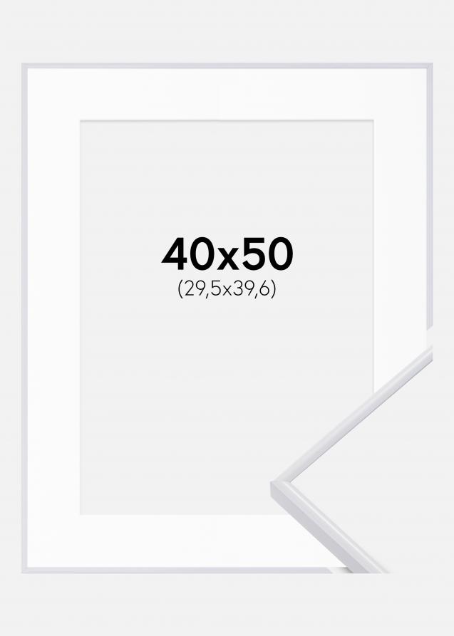 Cornice Visby Bianco 40x50 cm - Passe-partout Bianco 12x16 inches