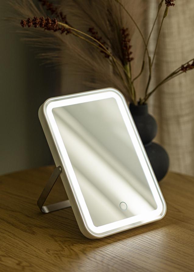 KAILA Specchio per trucco Travel LED Ricaricabile Bianco 17x23 cm