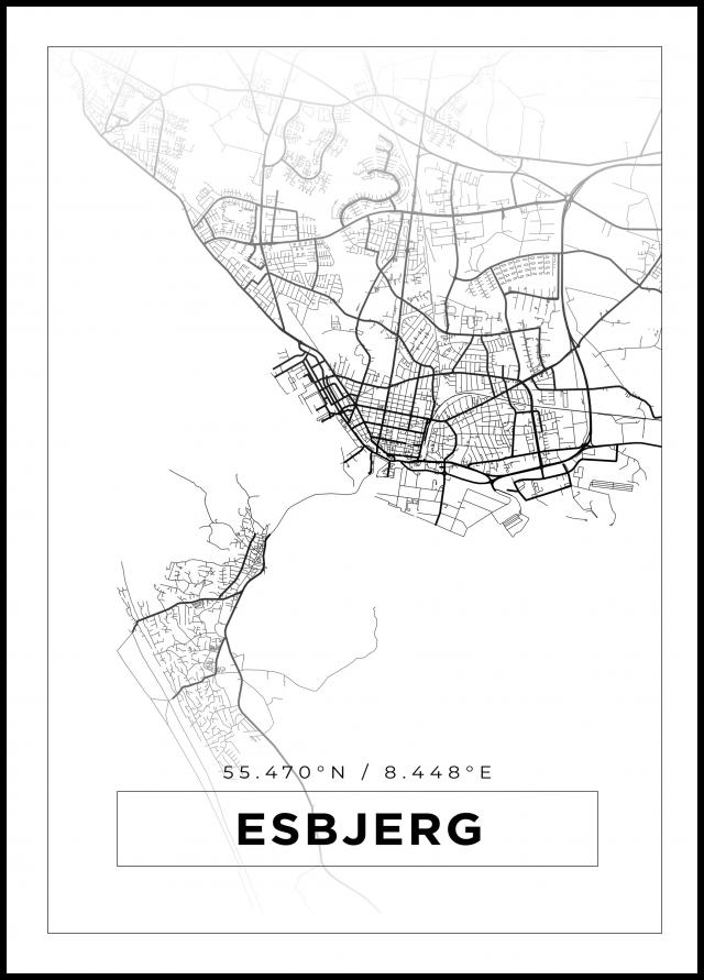 Mappa - Esbjerg - Poster bianco
