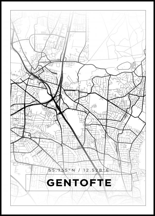 Mappa - Gentofte - Poster bianco