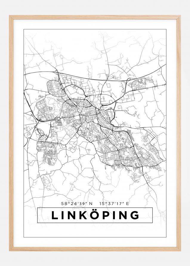 Mappa - Linköping - Poster bianco