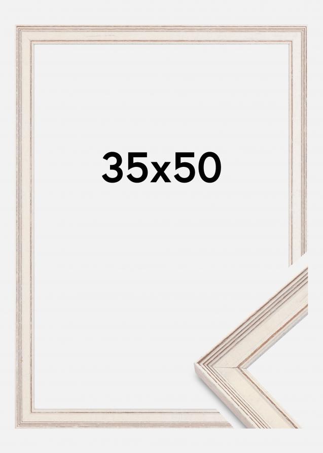 Cornice Shabby Chic Vetro acrilico Bianco 35x50 cm