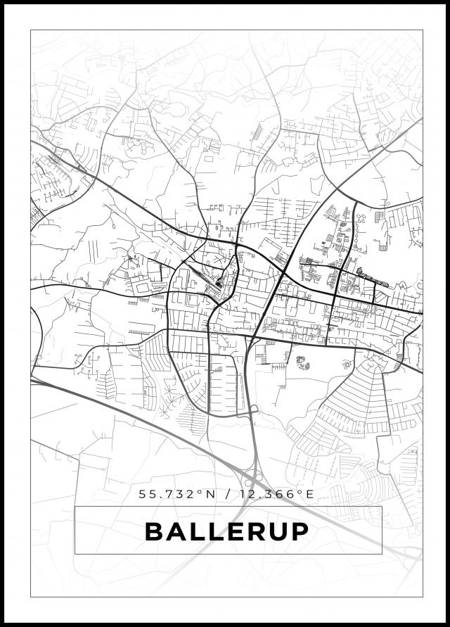 Mappa - Ballerup - Poster bianco