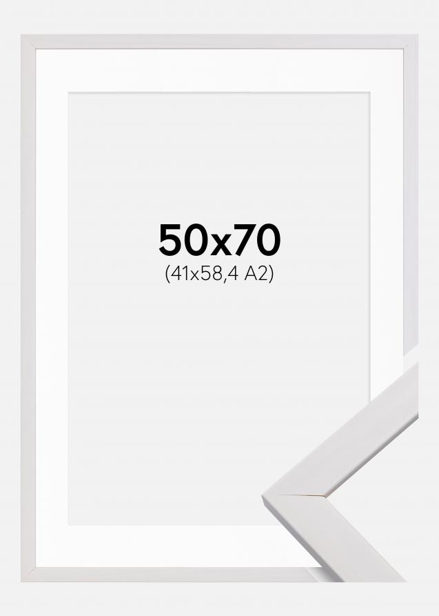 Cornice Stilren Bianco 50x70 cm - Passe-partout Bianco 42x59,4 cm (A2)