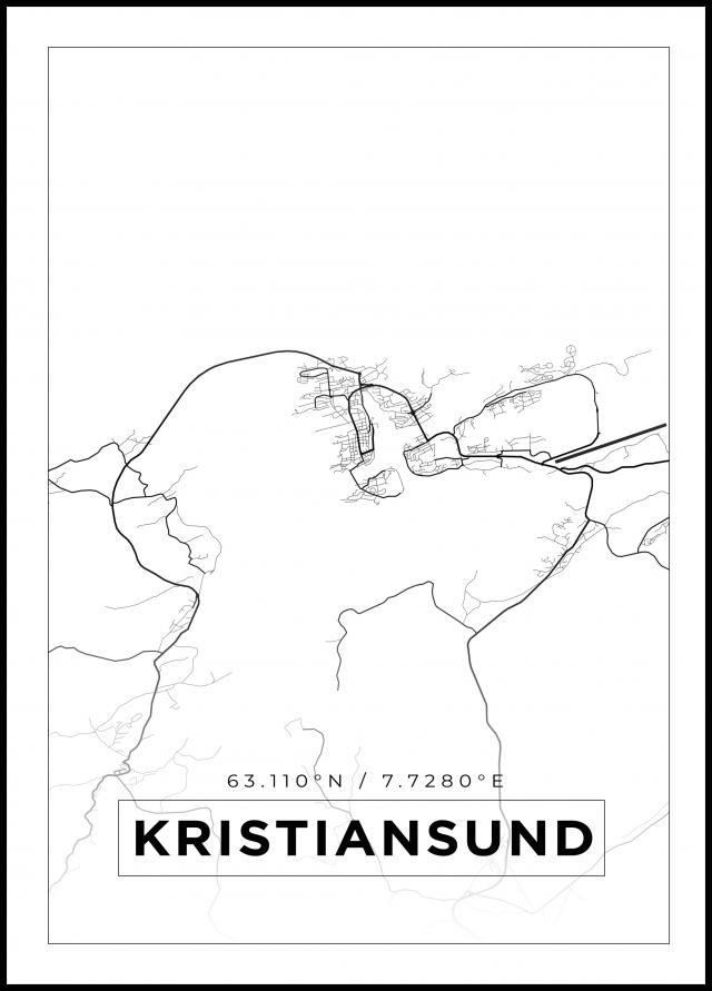 Mappa - Kristiansund - Poster bianco