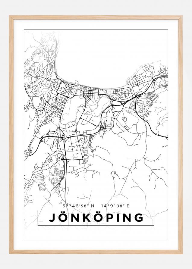 Mappa - Jönköping - Poster bianco