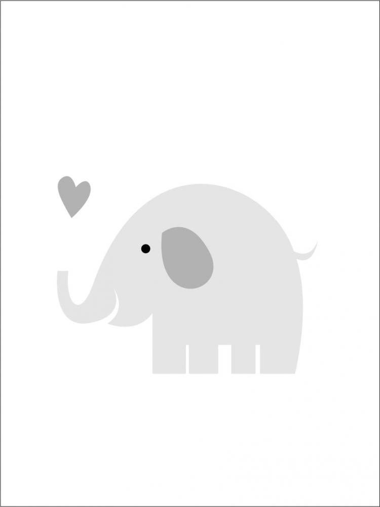 Elefant Solo - Grigio nebbia Poster