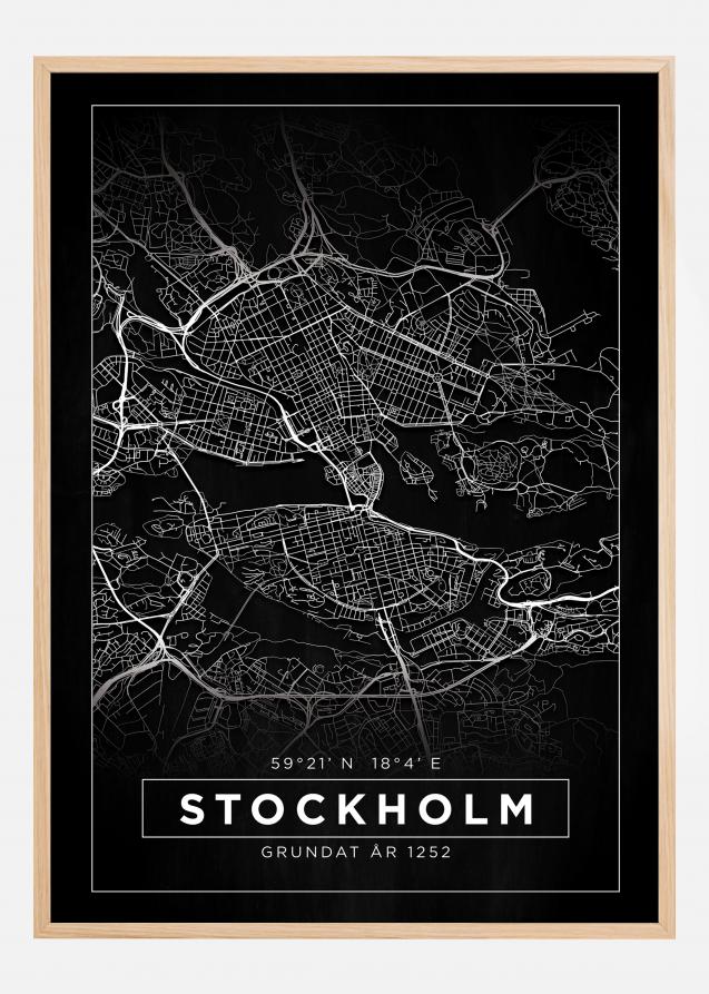 Mappa - Stoccolma - Poster nero