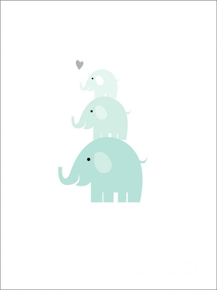 Elefant Triss - Turchese pastello Poster