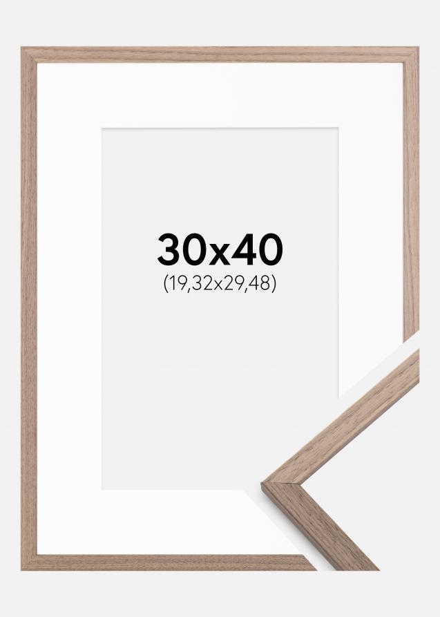 Cornice Edsbyn Noce chiaro 30x40 cm - Passe-partout Bianco 8x12 inches