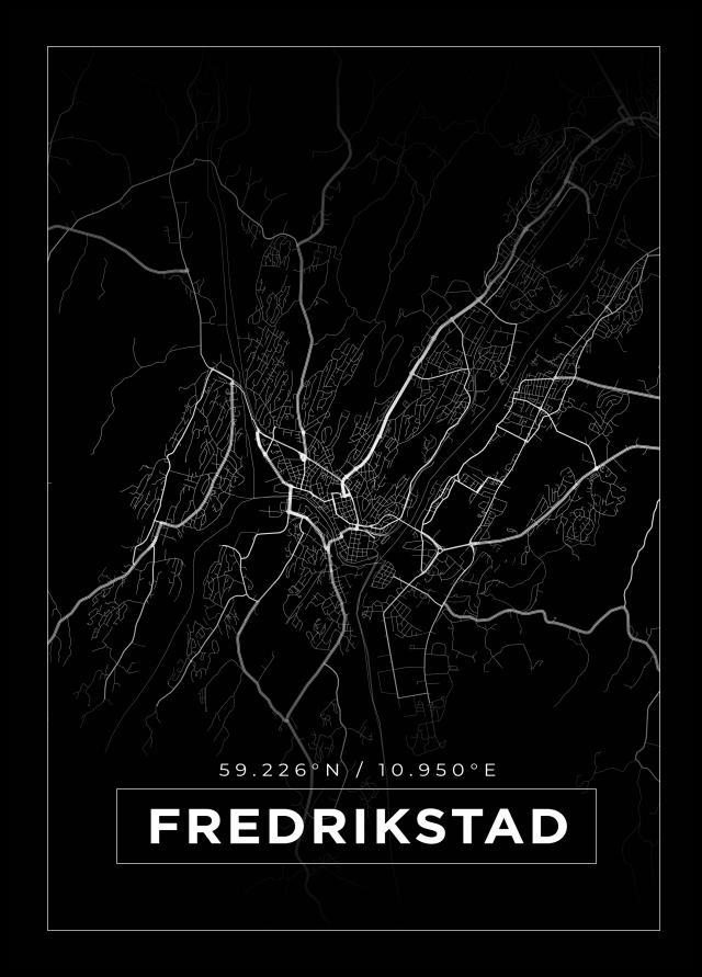 Mappa - Fredrikstad - Poster nero