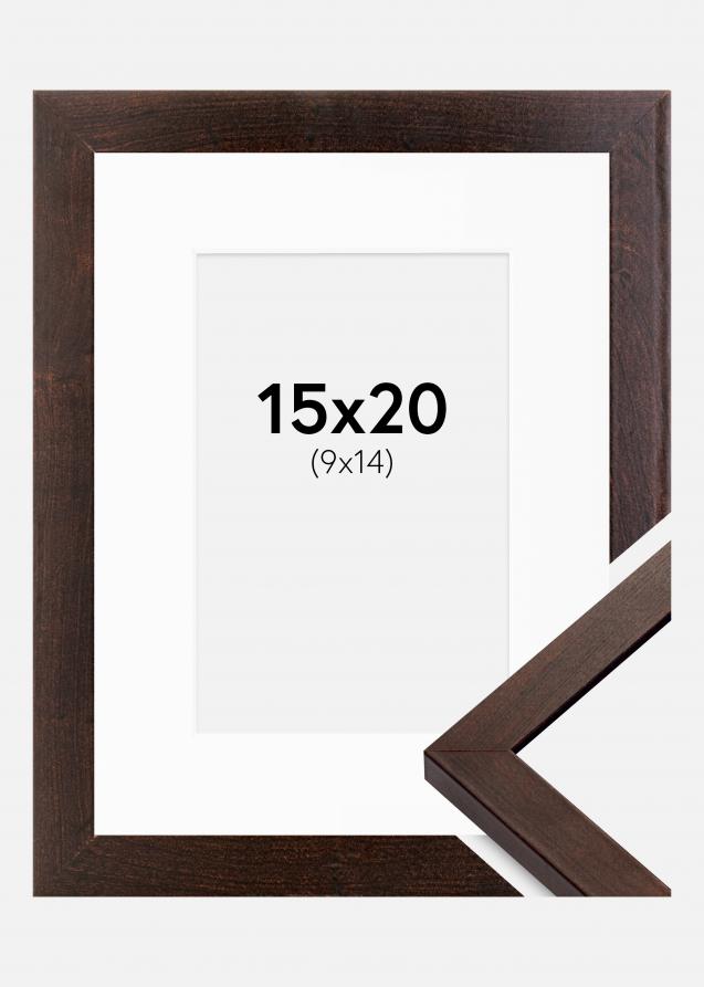 Cornice Selection Noce 15x20 cm - Passe-partout Bianco 10x15 cm