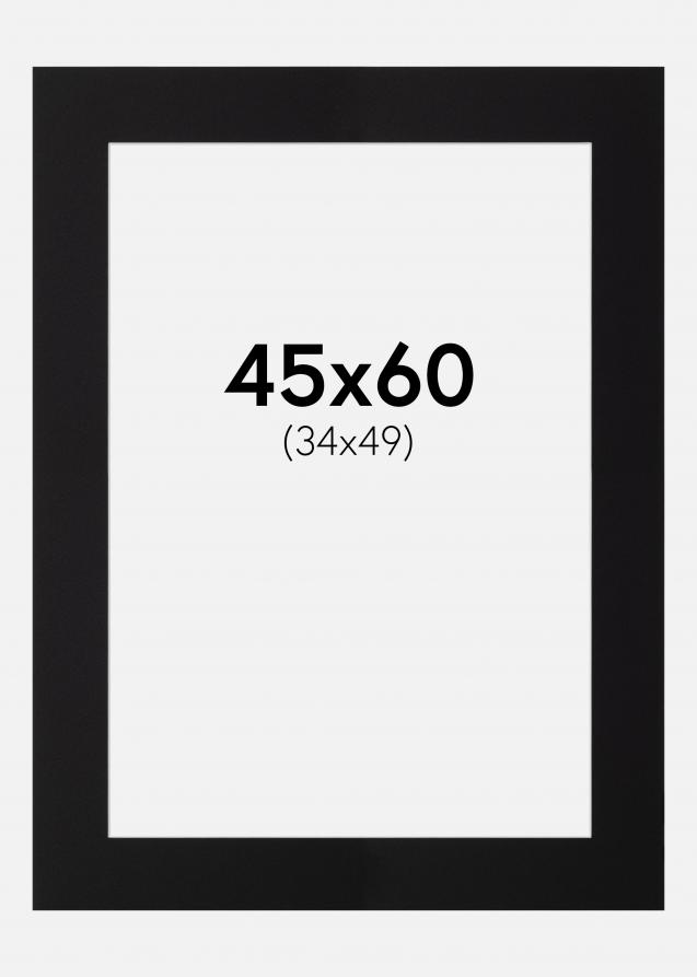 Passe-partout Nero Standard (Bordo interno bianco) 45x60 cm (34x49)