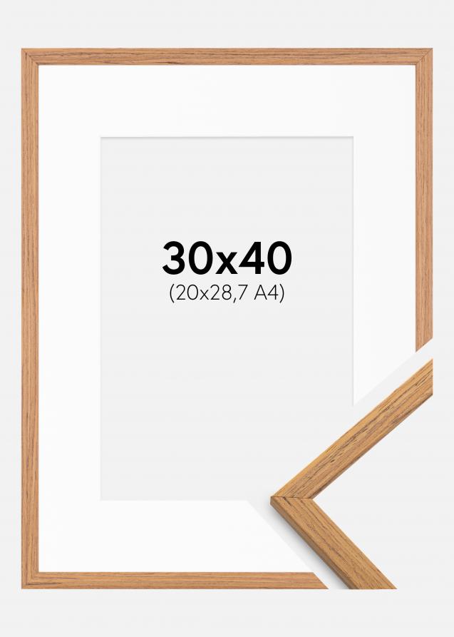 Cornice Edsbyn Teak 30x40 cm - Passe-partout Bianco 21x29,7 cm (A4)