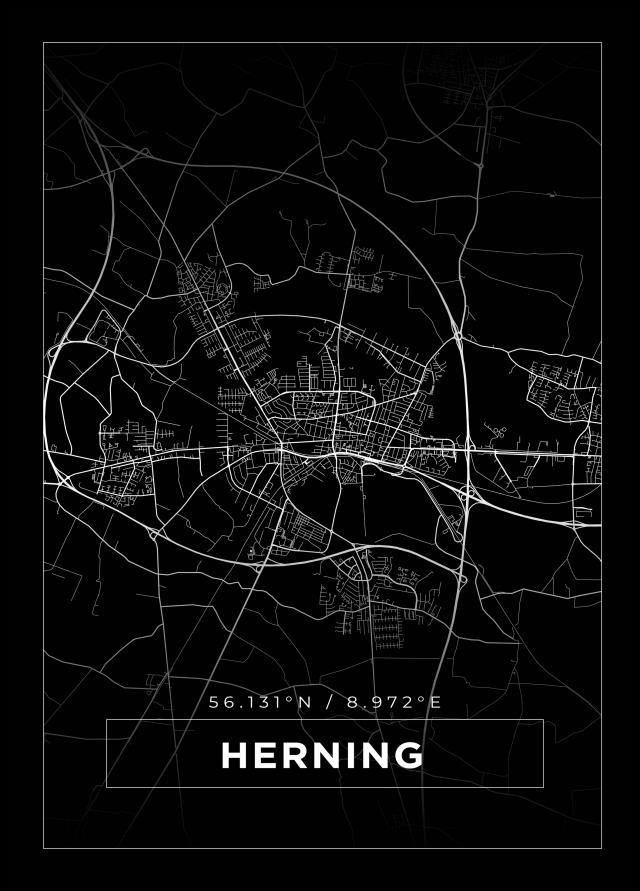 Mappa - Herning - Poster nero