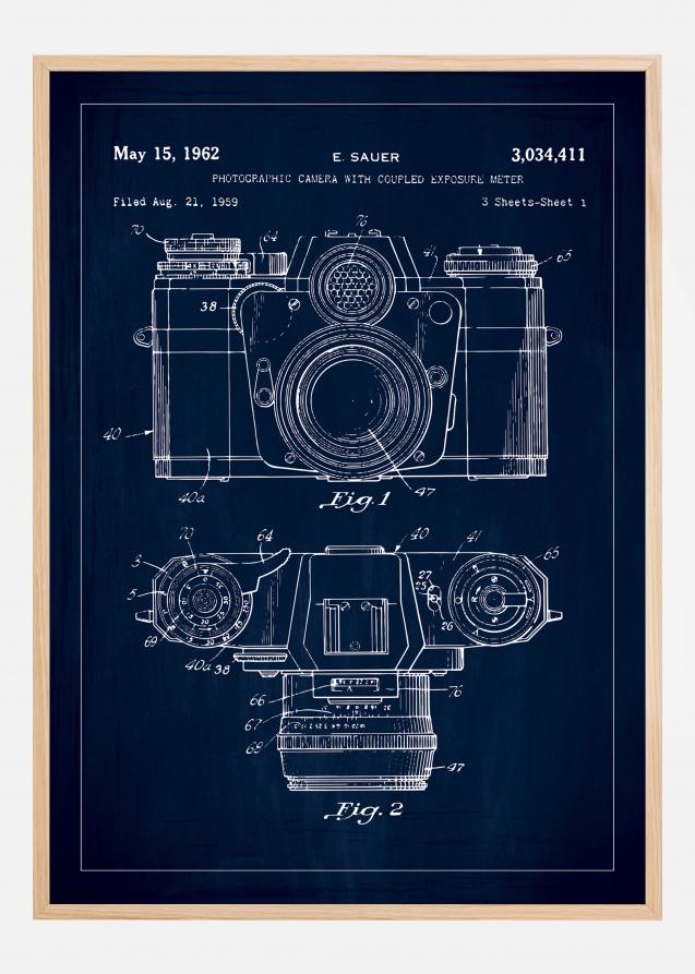Disegni di brevetti - Macchina fotografica I - Blu Poster