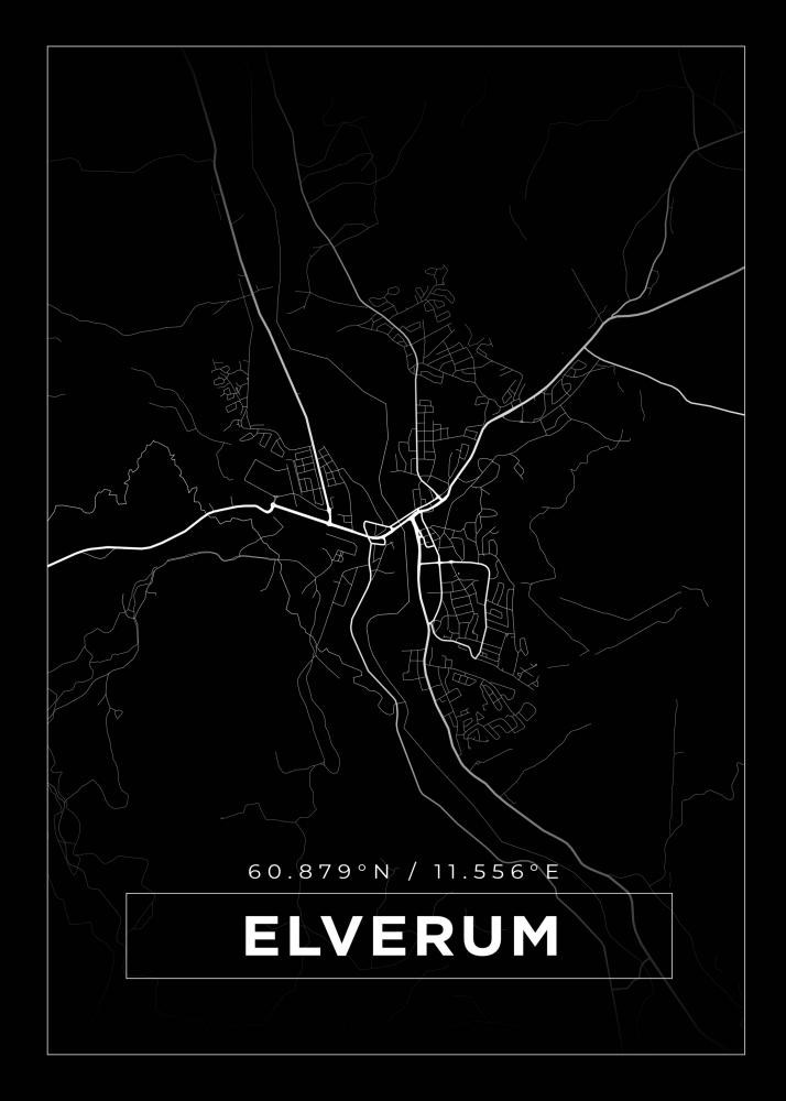 Mappa - Elverum - Poster nero