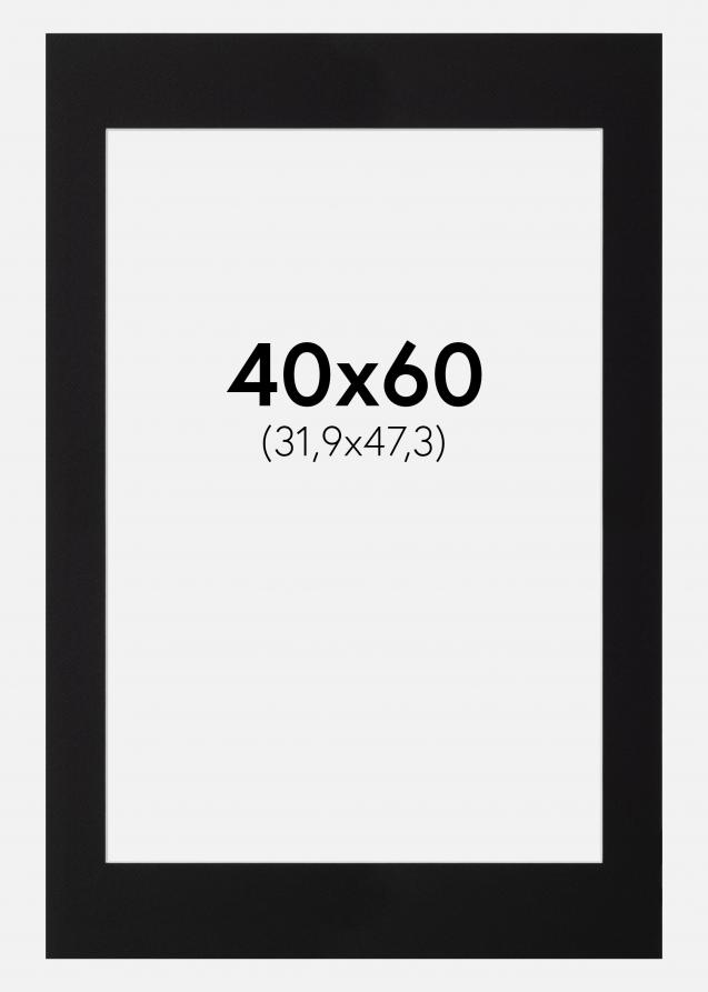 Passe-partout Nero (Bordo interno bianco) 40x60 cm (31,9x47,3 - A3+)