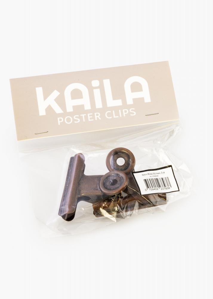 KAILA Poster Clip Rtro Brass 50 mm - 2-p